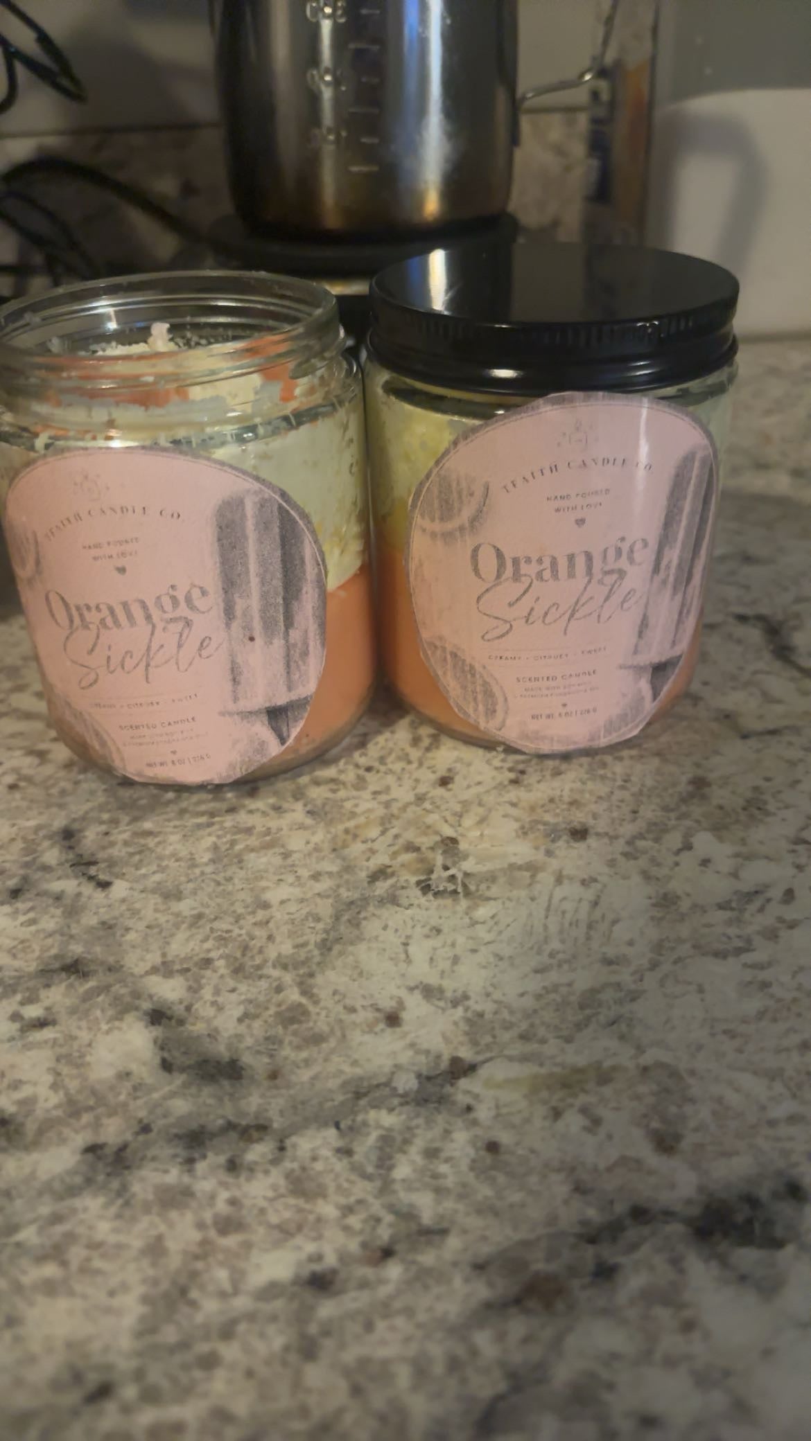 Orange sickle scented candle